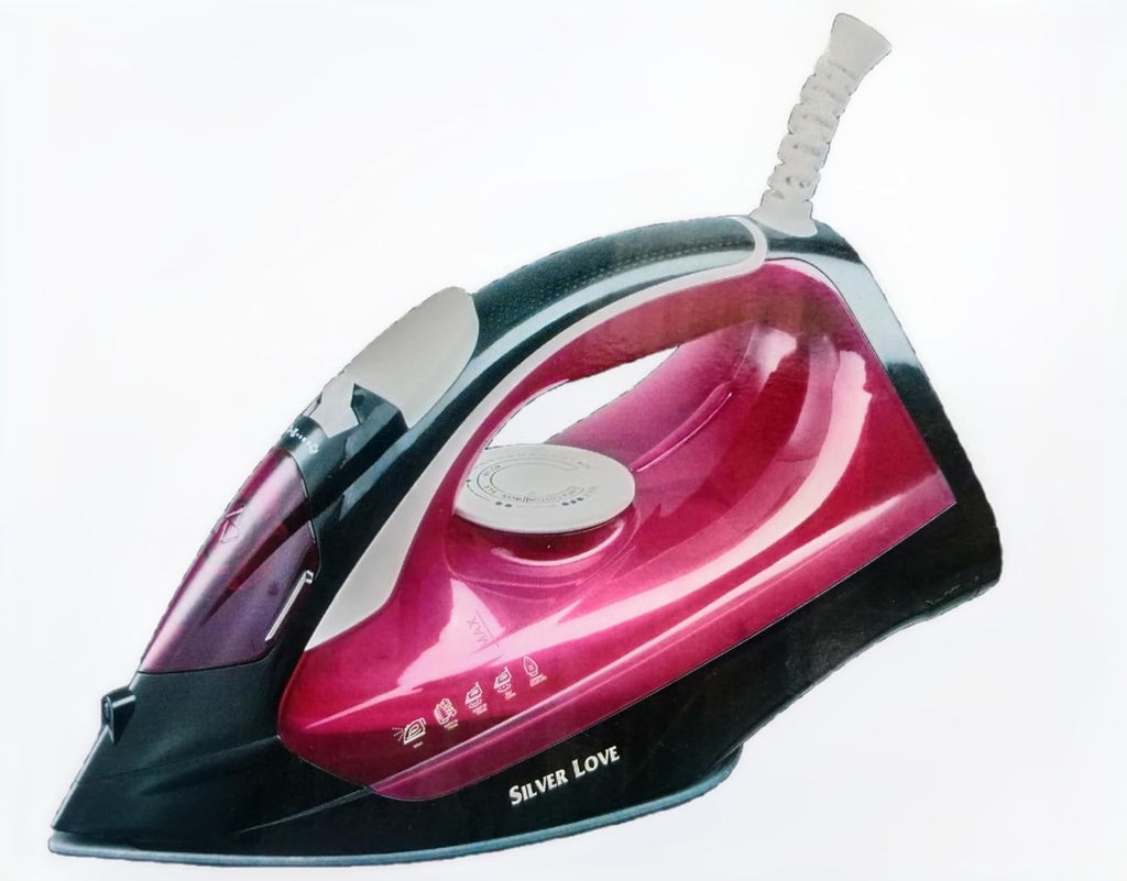 Silver Love CY-268 Dry & Steam Iron | Ceramic Soleplate with Self-Cleaning