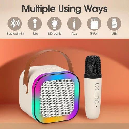 Portable Bluetooth Speaker with 2 Wireless Microphones - Fun Outdoor Speaker for Adults & Kids – alternate view