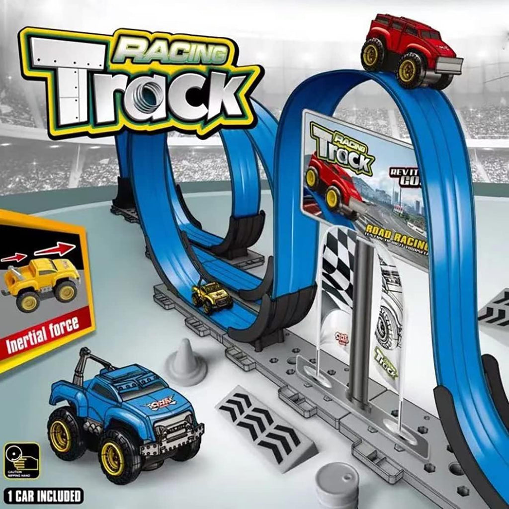 Magnetic Stunt Car Track Racing Set - Anti-Gravity Roller Coaster & DIY Assembly