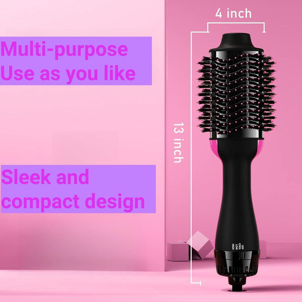 2-in-1 Hair Dryer and Volumizer with Negative Ion Technology – Ceramic Titanium Barrel, 75mm Oval, 360° Rotation – alternate view