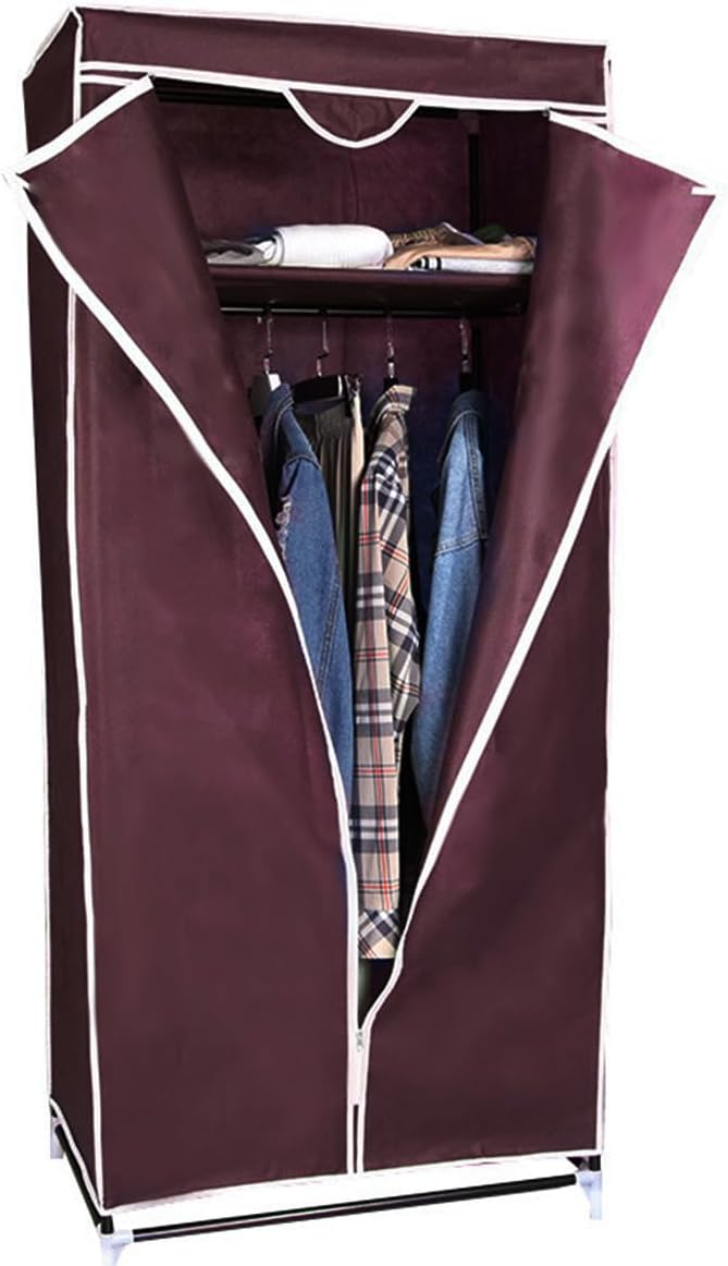 Portable Closet Wardrobe Storage Organizer - Multi-Grid Hanger with Non-Woven Fabric Cover