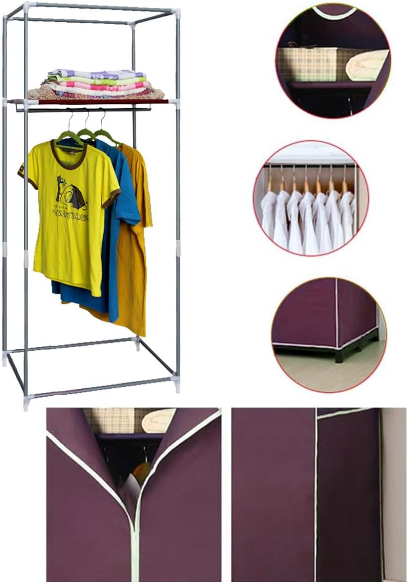 Portable Closet Wardrobe Storage Organizer - Multi-Grid Hanger with Non-Woven Fabric Cover
