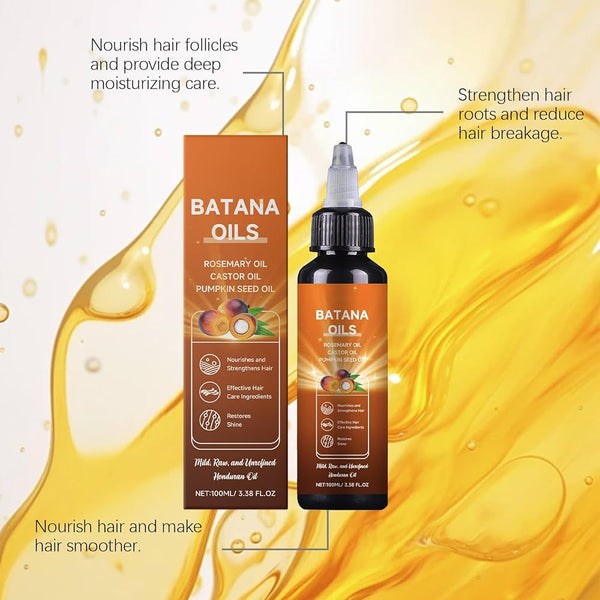Batana Oil with Rosemary, Castor & Pumpkin Seed Oils – 100% Pure Honduran Blend for Hair Growth, Strength & Shine (120ml) – alternate view
