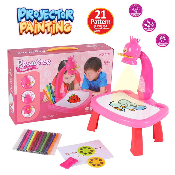 Intelligent LED Projector Art Drawing Table for Children – alternate view