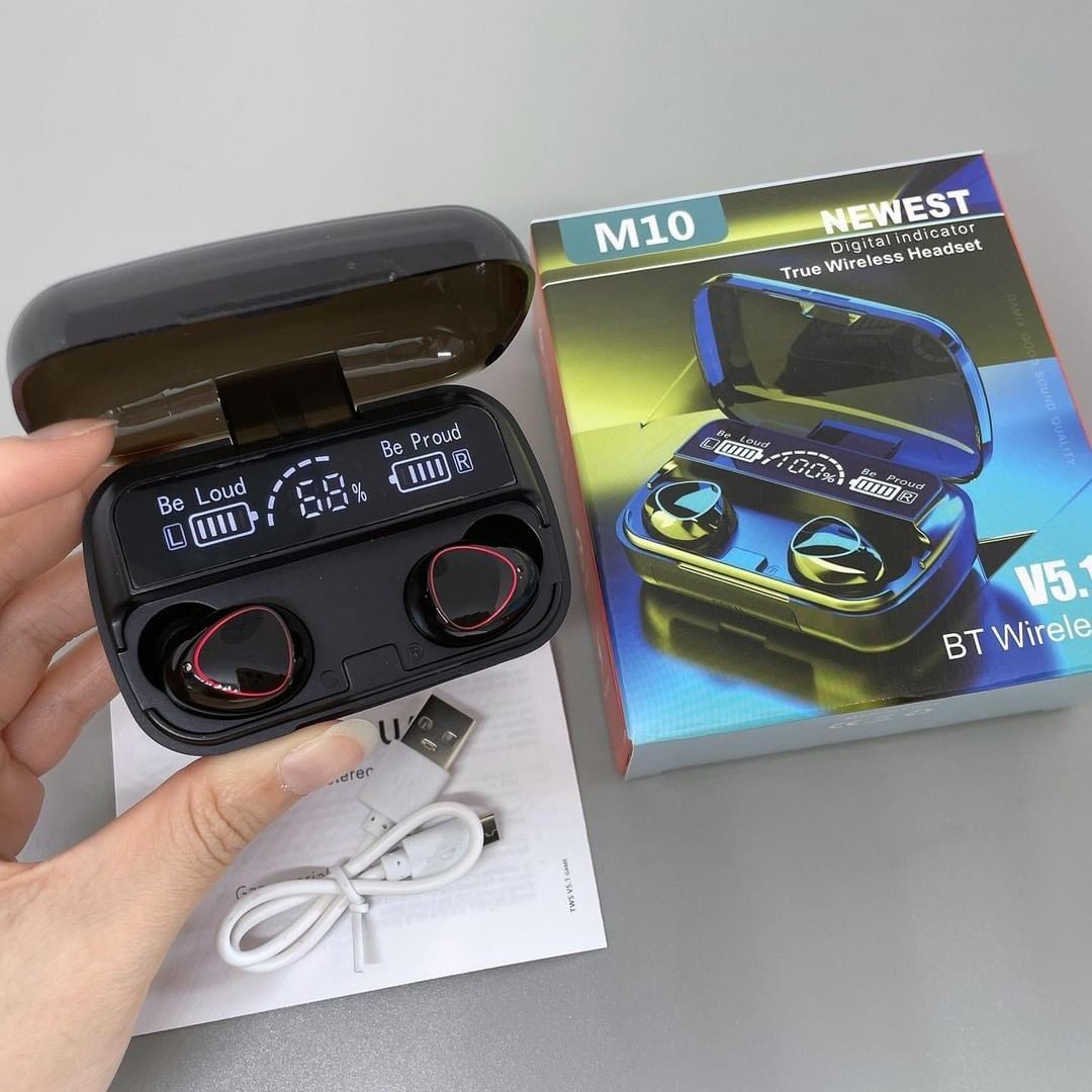 M10 TWS Wireless Earphones – High-Quality Bluetooth Earbuds with Noise Reduction & Touch Control