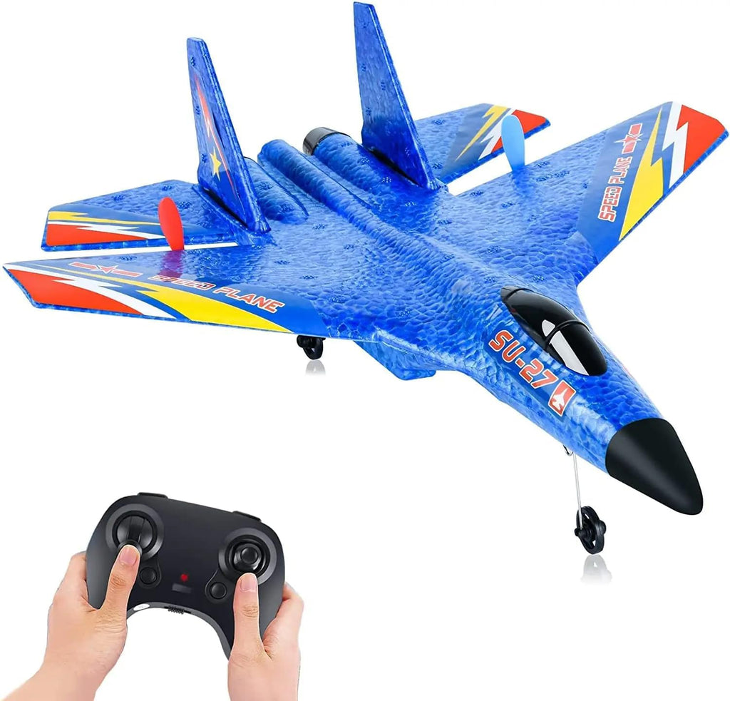 SU-27 RC Airplane | 2.4GHz 2-Channel Remote Control Plane with Gyro & Night Lights