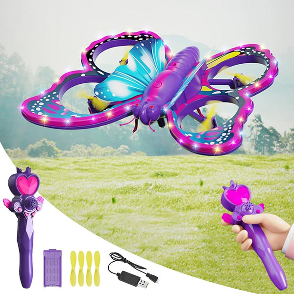 Butterfly Drone for Kids - LED Lights, Altitude Hold, Headless Mode & 360° Flip RC Quadcopter – alternate view