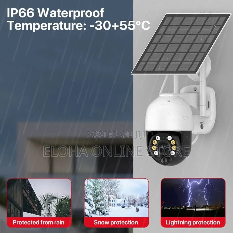 4G LTE Cellular Security Camera - 2K Solar Outdoor Wireless Cam with SIM Cards & 360° View