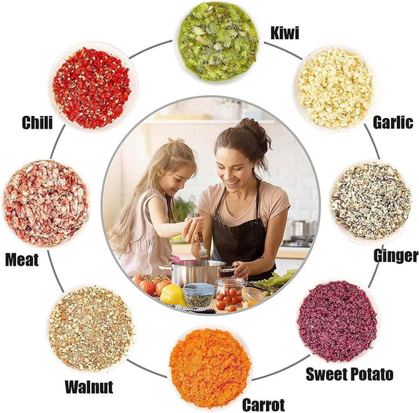 1.5L Stainless Steel Manual Food Chopper | Hand-Press Vegetable Cutter & Mixer – alternate view