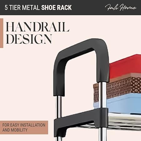 5-Tier Metal Freestanding Shoe Rack – Portable & Easy-to-Install Shoe Organizer