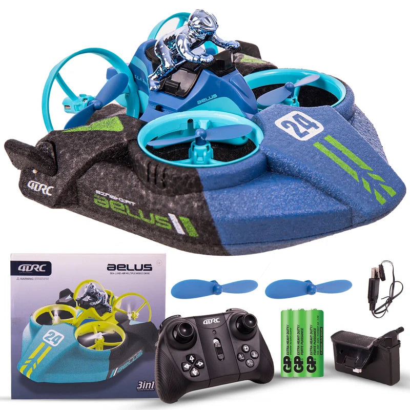 Quadcopter Remote Control Drone - 3-in-1 Air, Water & Land Mode