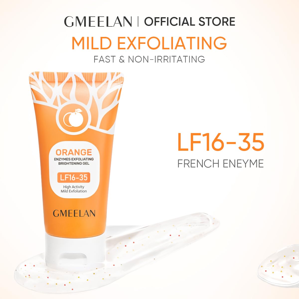Orange Whitening Exfoliating Brightening Gel – Mild Citrus Facial Exfoliator for Smooth & Radiant Skin