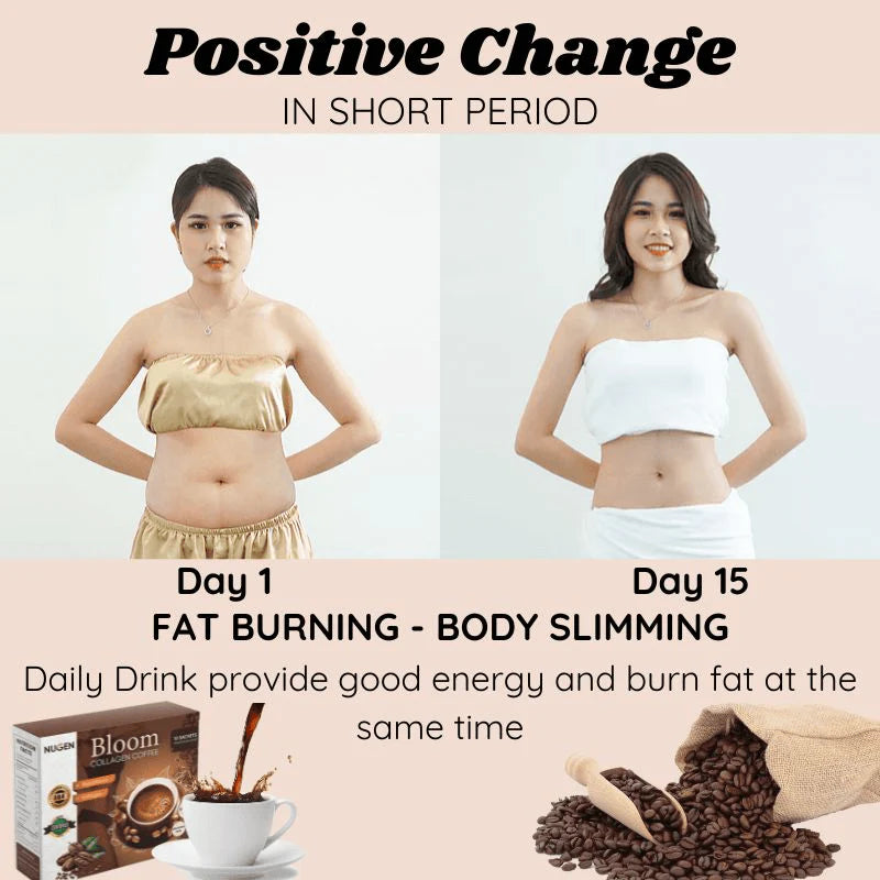 Collagen Coffee Powder Sachets – Beauty-Enhancing Slimming Coffee with Herbal Extracts for Weight Loss & Glowing Skin