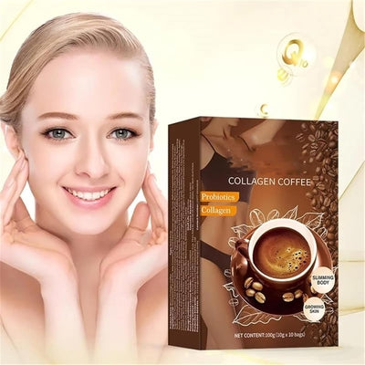 Collagen Coffee Powder Sachets – Beauty-Enhancing Slimming Coffee with Herbal Extracts for Weight Loss & Glowing Skin