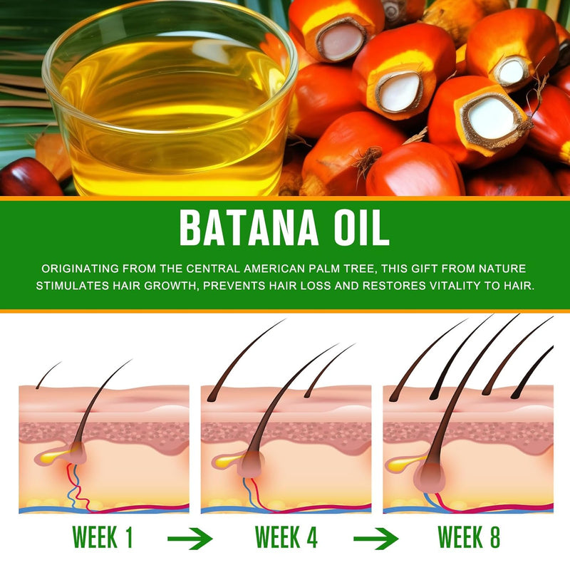 100% Pure Batana Oil from Honduras – Natural Hair Growth & Repair Treatment - Nourishes, Strengthens & Restores Shine (2.02 fl oz)