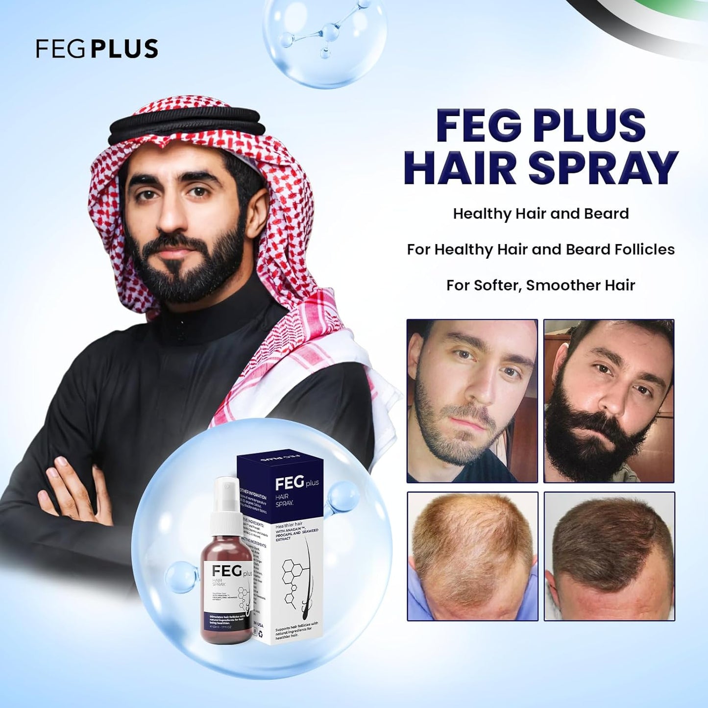 FEG Hair Growth Spray – Natural Anti-Hair Loss & Follicle Stimulating Treatment for Thicker, Fuller Hair (50ml)