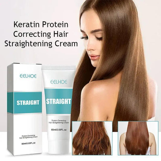 EELHOE Keratin Protein Hair Straightening Cream – Professional Smooth & Shine Formula for Frizz-Free, Silky Hair