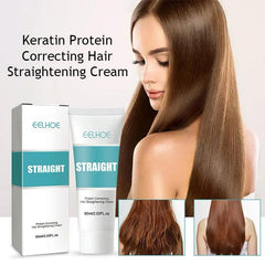 EELHOE Keratin Protein Hair Straightening Cream – Professional Smooth & Shine Formula for Frizz-Free, Silky Hair