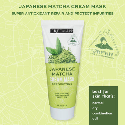 Detoxifying Japanese Matcha Cream Facial Mask – Pore Purifying Antioxidant Green Tea Skincare Treatment