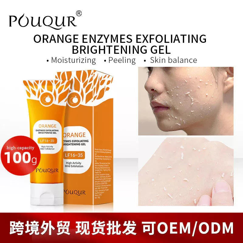 Orange Whitening Exfoliating Brightening Gel – Mild Citrus Facial Exfoliator for Smooth & Radiant Skin