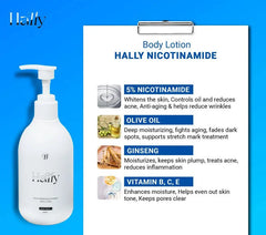 Hally Nicotinamide Moisturizing Body Lotion – Deep Hydration & Brightening 250 ml